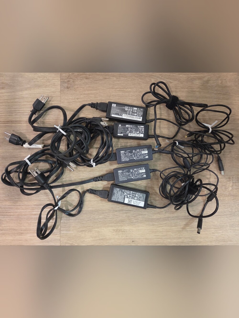 Lot Of 5 Laptop Chargers HP & Dell AC Power Adapters, Used, Untested